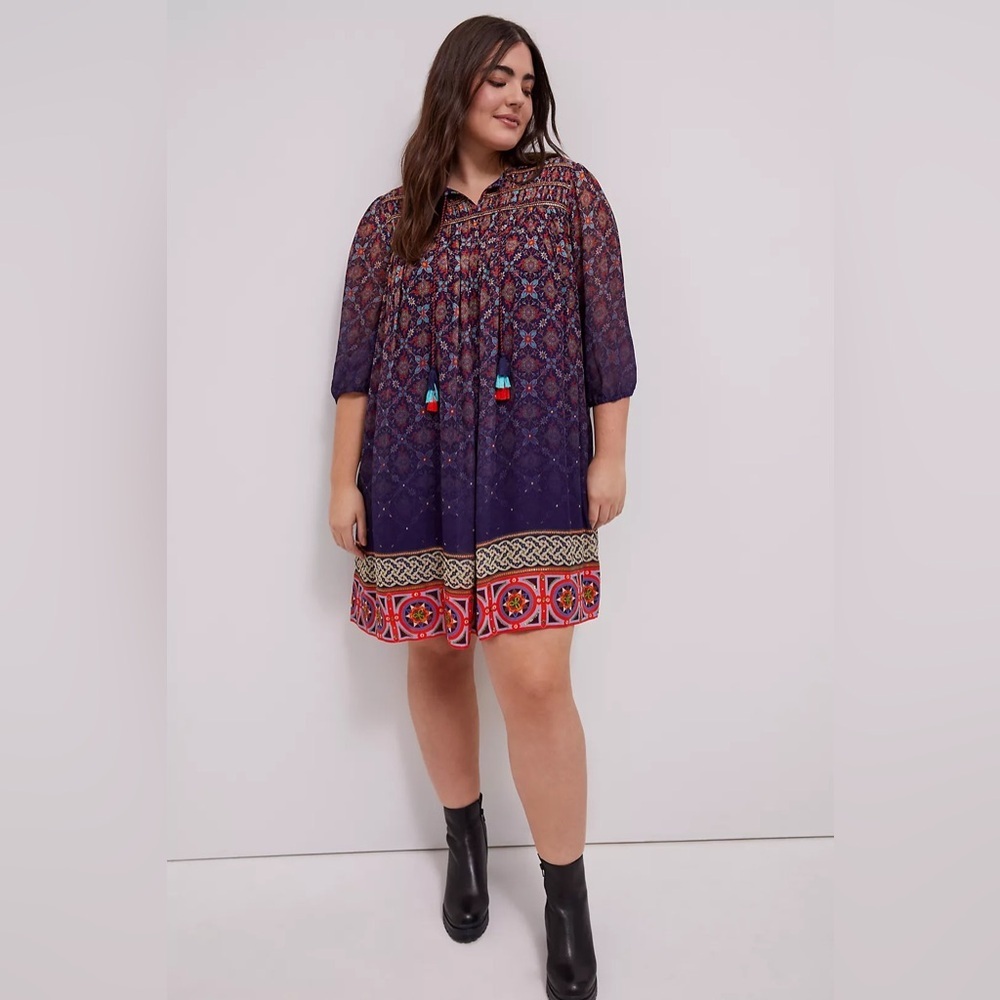ANTHROPOLOGIE- Tanvi Kedia Corinna Tunic Dress Boho Beaded Tassel Mini - Picture 2 of 16